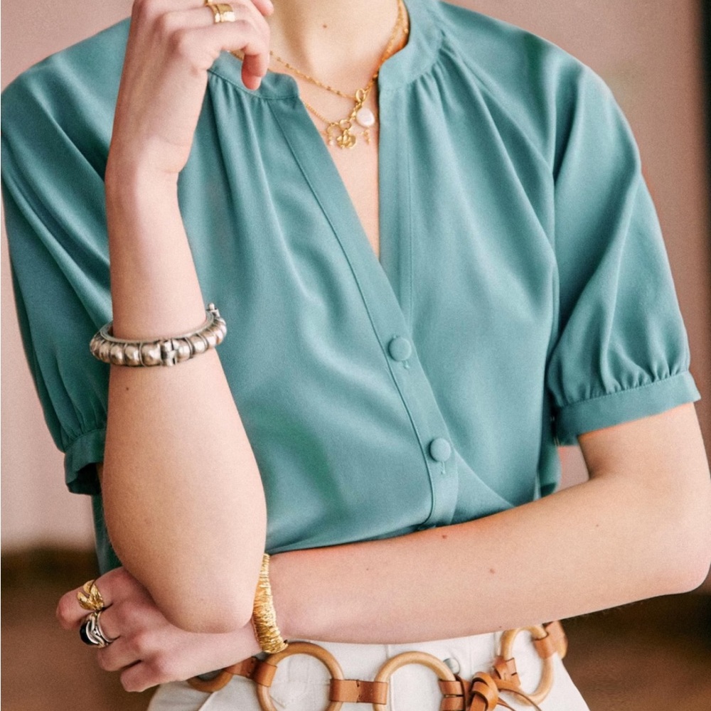 Sezane Blouse Lennie — Sage XS